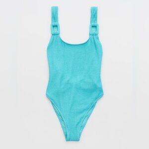 NWT Aerie Shimmery Crinkle Birthday Scoop Cheekiest One Piece Springs Size L